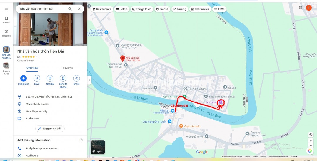 Bán miếng đất thổ cư diện tích 235m2 tại số nhà 253 thôn Tiên Đài, xã Văn Tiến, H. Yên Lạc, VP