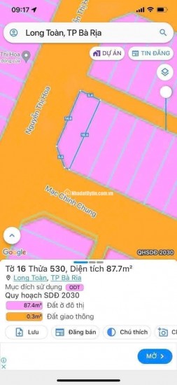 Bán lô đất góc 2 mặt tiền khu tái định cư Công viên 30/4 P. Long Toàn, TP Bà Rịa.