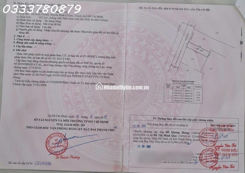 ĐẤT THỔ CƯ 107M2 GIÁ HỜI - HOÀNG PHAN THÁI, BÌNH CHÁNH, HCM - 3.3 TỶ - SỔ HỒNG