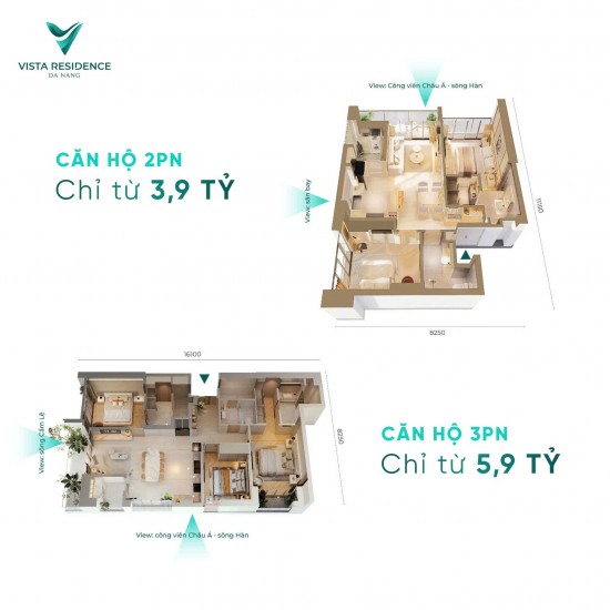 DEAL HOT! VISTA RESIDENCE,CĂN HỘ RẺ NHẤT TRUNG TÂM ĐÀ NẴNG VIEW SÔNG HÀN, CĂN 2PN