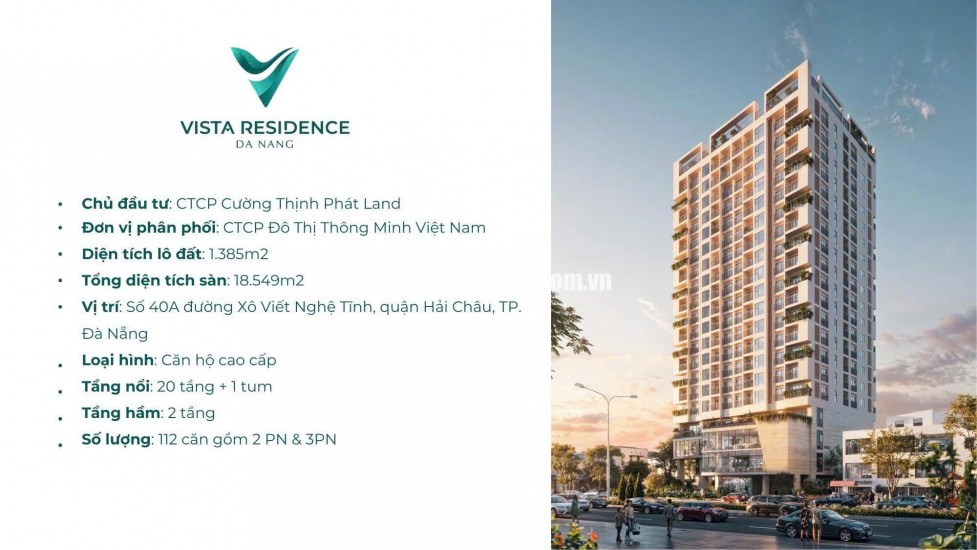 CỰC ÍT - SỞ HỮU CĂN HỘ 2PN HẠNG SANG VISTA RESIDENCE TẠI TRUNG TÂM ĐÀ NẴNG - GIÁ SIÊU KHUYẾN MÃI