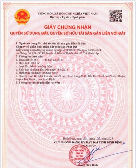 Bán  đất dự án đẹp ở mặt tiền QL19 Quy Nhơn Giá chỉ từ 2,2 tỷ/lô diện tích 80m2, Hỗ trợ trả góp không lãi suất
