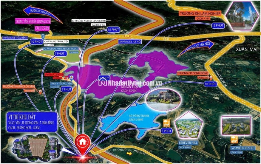 400-450m2 giá hơn 4 triệu/m2 Lương Sơn, Hòa Bình đầu tư dòng tiền KCN