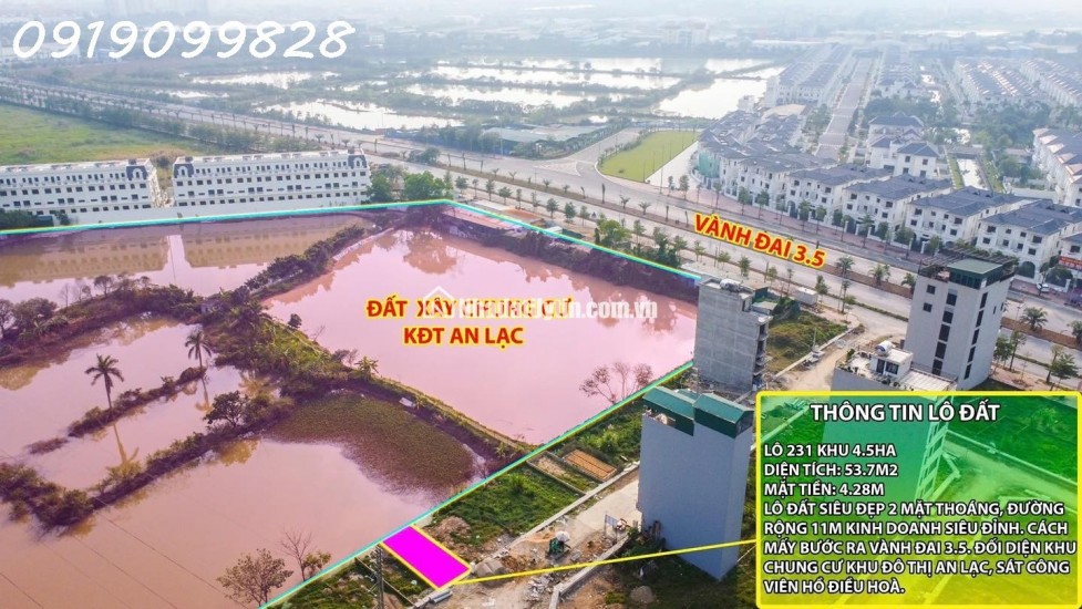 CHÍNH CHỦ BÁN LÔ ĐẤT DỊCH VỤ VAN CANH KHU 4.5HA DIỆN TÍCH 54M GIÁ 18XTR/M