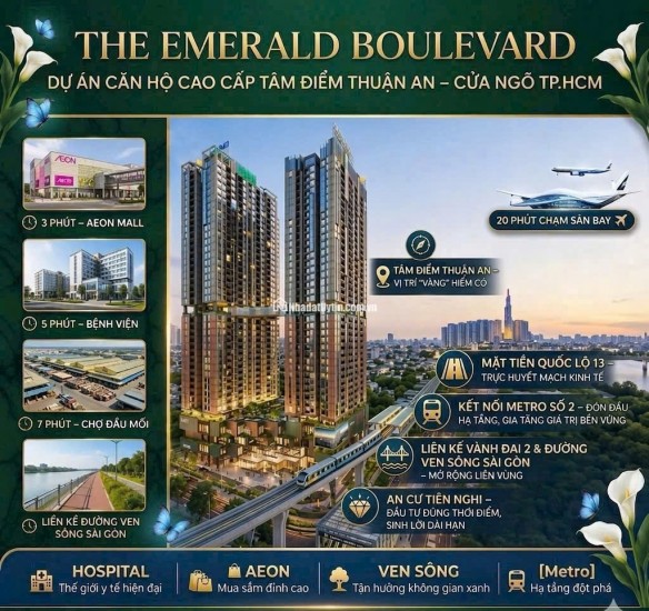 THE EMERALD BOULEVARD - CĂN HỘ CAO CẤP MẶT TIỀN QL13. BOOKING CHỈ 50 TRIỆU - HOÀN LẠI 100%. LH:0978007184.