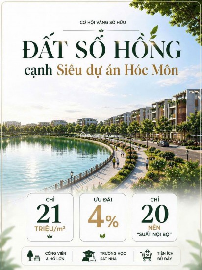 ĐẤT NỀN SỔ HỒNG RIÊNG LIỀN KỀ VINHOMES HÓC MÔN | GIÁ CHỈ 18TR/M²