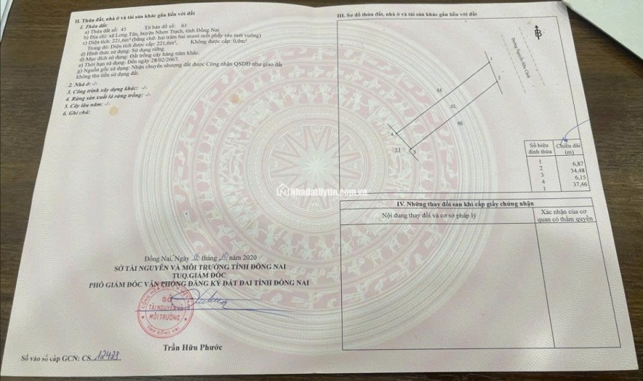 Cần bán GẤP GẤP đất mặt tiền đường Nguyễn Hữu Cảnh Nhơ Trạch 0969128268