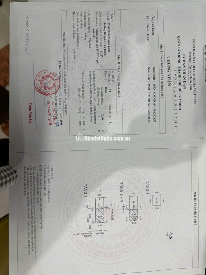BÁN NHÀ TẠI PHƯỜNG 10, TÂN BÌNH – DT 47,6 M2 – SẴN SỔ HỒNG - CHỈ 6T450TR. LH:0793547979.