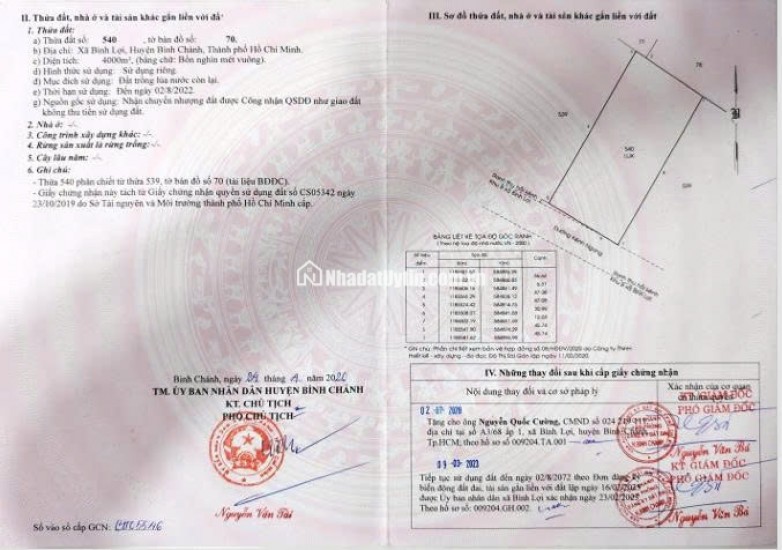 BÁN ĐẤT XÃ BÌNH LỢI - BÌNH CHÁNH, 10.387M2 SẴN 2 SỔ HỒNG CHỈ 2 TỶ/1000M2. LH:0978435476.