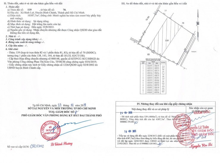 BÁN ĐẤT XÃ BÌNH LỢI - BÌNH CHÁNH, 10.387M2 SẴN 2 SỔ HỒNG CHỈ 2 TỶ/1000M2. LH:0978435476.