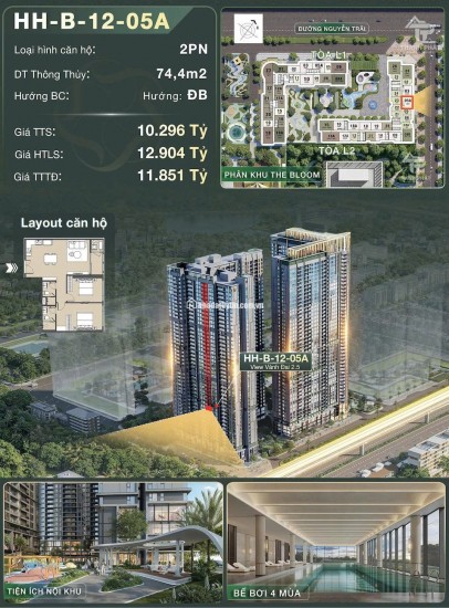  CĂN HỘ LUXURY 2PN – LUMIÈRE HANOI SEASONS GARDEN