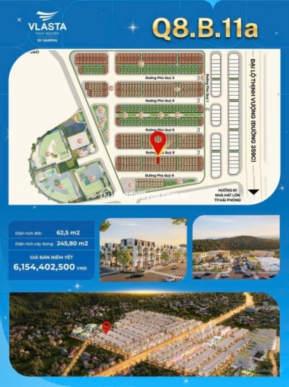 Cực phẩm Vlasta Thuỷ Nguyên-62,5m2.Vị trí vàng,ở vip,kinh doanh đỉnh giá chỉ 4,5xx tỷ