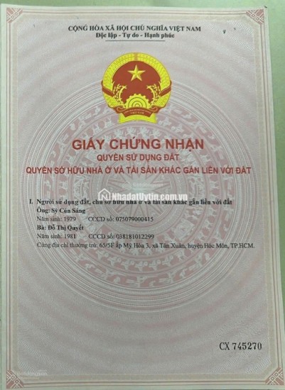 Bán đất tại Mỹ Hoà 3, Hóc Môn, 13 tỷ, 164m2, mặt tiền 10m, ngõ 6m