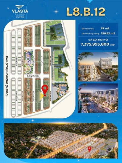 Duy nhất căn 87m,mặt tiền 6 m,4 tầng đã xây thô hoàn thiện mặt ngoài,hàng ngoại giao giá tốt tại dự án Vlasta Thuỷ Nguyên,