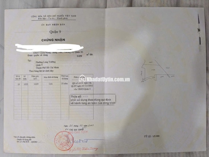 CẦN BÁN 3000M2 ĐẤT NÔNG NGHIỆP TP THỦ ĐỨC, GIÁ 5 TỶ 1 CÔNG. LH:0918372372.
