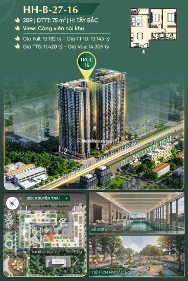 CĂN 2PN- HHB-27-16 - HANOI SEASONS GARDEN - LỰA CHỌN HOÀN HẢO KHÔNG THỂ BỎ LỠ