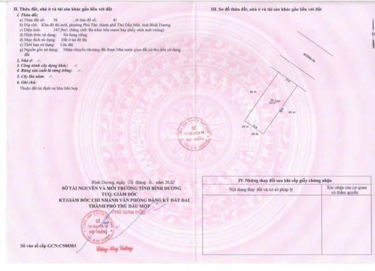 CC BÁN ĐẤT ĐƯỜNG LÊ LỢI - P.BÌNH DƯƠNG (PHÚ TÂN CŨ) 347.9MV CHỈ 43TR/M2. LH:0369121238.
