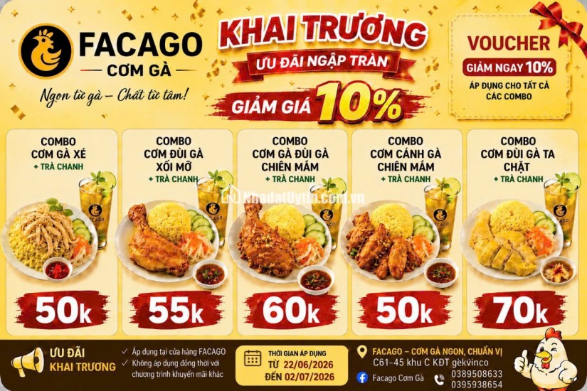 ĐẾN VỚI: FACAGO – CƠM GÀ NGON CHUẨN VỊ - TẠI DƯƠNG NỘI HN.  ĐẶT MÓN LH:0389508633 – 0395938654.