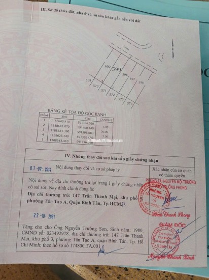 BÁN ĐẤT MT KÊNH THAM LƯƠNG – TÂN TẠO A, BÌNH TÂN – 5x20m