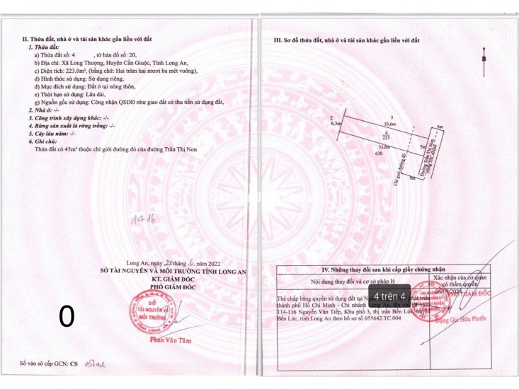 Chính chủ, cần bán gấp đất thổ cư, mặt tiền đường Trần Thị Non.
