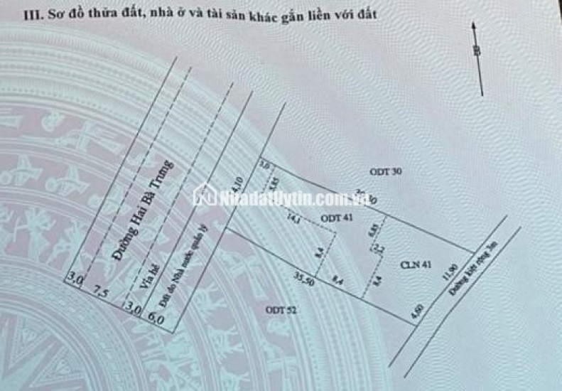 BÁN 564,6 M2 ĐẤT MẶT TIỀN ĐƯỜNG HAI BÀ TRƯNG – PHƯỜNG HỘI AN – LH:0915437069.
